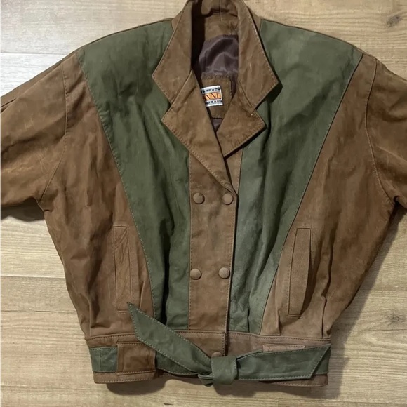 Vintage Omanni Suede Leather Bomber Jacket Womens Small Brown - Picture 3 of 6